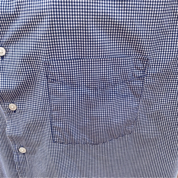 Old Navy Blue White Check Men's Short Sleeve Button Up Shirt X-Large 100% Cotton - Picture 4 of 9